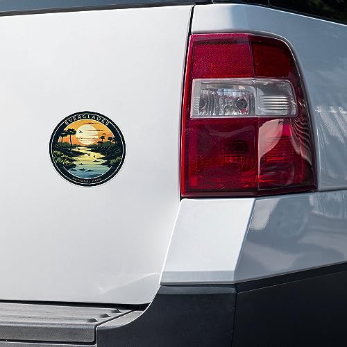 Image of Everglades National Park Sticker - Waterproof Vinyl Decal for Car Bumper, Laptop, Luggage, Water Bottle, Wall, and Window, Size - 3'' X 3''