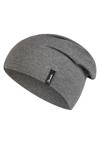 Sterntaler OCS Beanie Melange – Unisex Baby Mütze aus Melange-Singlejersey (Bio) – weiche Kopfbedeckung mit zwei Tragevarianten – lässige Übergangsmütze für Babys & Kinder – asphalt, Gr. 53