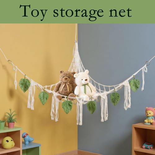 Hamac d'angle peluche en cordon : la solution murale contre le désordre des jouets