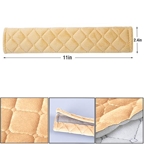 Royago 2Pcs Car Seat Belt Pad Cover, 2-Pack Black Soft Car Safety Seat Belt Strap Shoulder Pad For Adults And Children,Helps Protect Your Neck And Shoulder (Beige) #TOP2