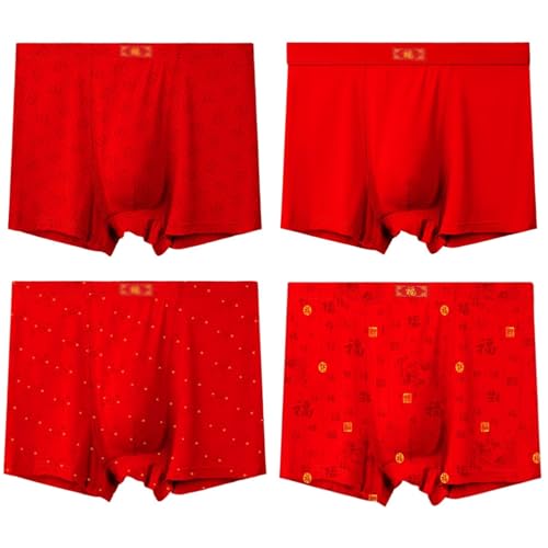 BJLMNTIA 4er-Pack, Atmungsaktive Unterwäsche für Männer Groß und Groß Unterhosen für Große Männer 116-330 Lbs, XL-8XL Boxershorts(2X-Large)