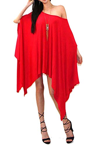 Image of Vivicastle Women's USA Loose Bat Wing Dolman Poncho Tunic Dress Top