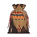 RLDOBOFE Native American Christmas Gift Bags Drawstring Goody Gift Bags with Tags Xmas Candy Bags Reusable Gift Wrapping Bags Santa Bag Holiday Party Favors Bags