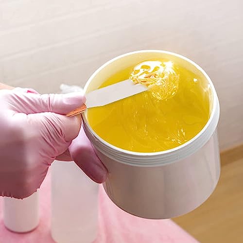 Image of Non-stick Wax Spatula Waxing Applicator Hair Removal Sticks Reusable Scraper Hard for Home Salon Body Use Large Wooden Spatulas for Legs Face Eyebrow Professional Applicators for Women (Wax Spatula Combo & Sponge Stick)