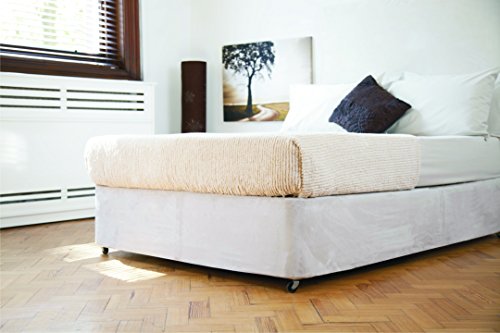 Housse de lit à sommier tapissier en daim lin pour lit double XL - 5