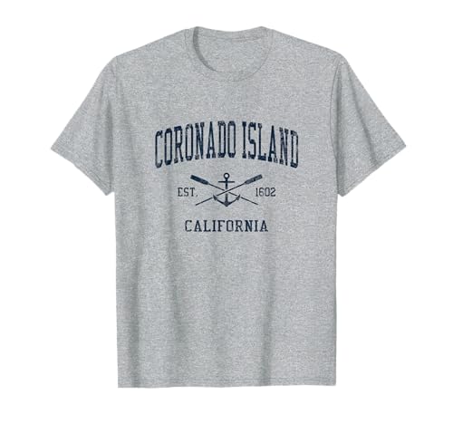 Coronado Island CA Ancre de bateau vintage Bleu marine T-Shirt