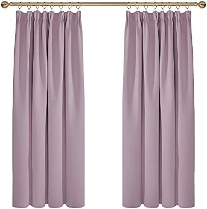 Deconovo Super Soft Curtains Thermal Insulated Pencil Pleat Blackout Curtains for Livingroom 46 x 54 Turquoise Two Panels