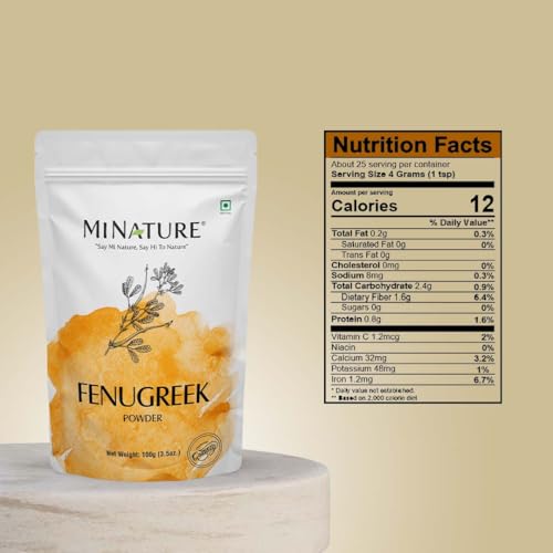 Fenugreek Seed Powder (Trigonella Foenum) by mi nature| Methi Dana Powder |Pure free from chemical | Used for Your Hair care |100g(3.5oz) - Image 3