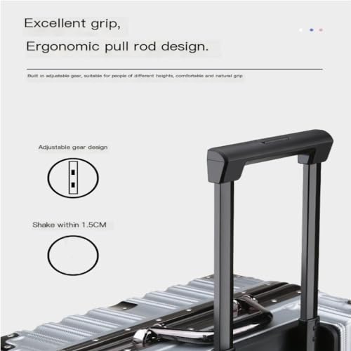 PANKERS Travel Suitcase Aluminum Frame Travel Trolley Suitcase Large Capacity Retro 22-inch Universal Wheels for Men and Women Trolley Case3