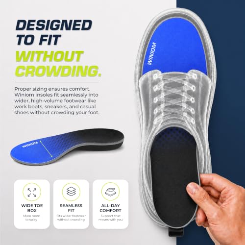 Image of Flat Feet Insoles Men & Women - Orthotic Shoe Inserts with Arch Support for Flat Feet, Overpronation Insoles with Shock Absorption for Heel and Foot Pain Relief (Midnight Blue, M 4-4.5 / W 6-6.5)
