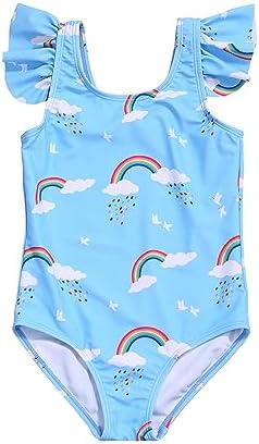 LIZENS Girls' Swimsuit One Piece Beach Bathing Suit for Girls Toddler Cute Kids 