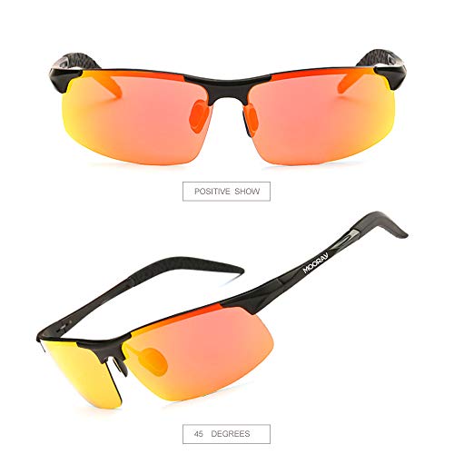 MOORAY Mens Sports Polarized Sunglasses UV Protection Fashion Sunglasses for Men Fishing Driving(Red,Black)