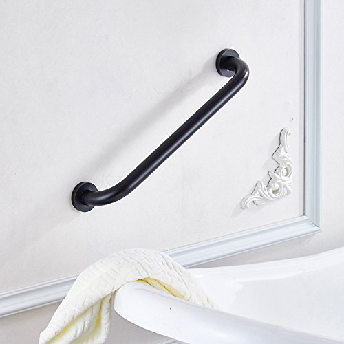 700Brass 14-Inch Grab Bar For Hotel/Motel/Home Shower Safety, Solid Brass, Oil Rubbed Bronze/Black, Heavy-Duty Construction Armrest, Bathroom Bathtub Handrail #TOP3