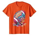 Ice Cream Drip Football Stuff QB RB Lineman WR Drip for Boys T-Shirt, Youth, Orange, 4T