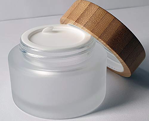 Premium Glass 50 ml Glass jar First-Class Workman with Bamboo lid ecologically Valuable, White Matt, Diameter approx. 60 mm - Image 4