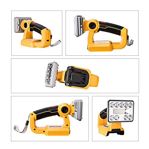 Hiesuan Work Light Led Tool Light 9W 1000Lm Cordless Rechargeable Flood Light Handheld Flashlight Compatible With Dewalt 20V Max Lithium Ion Battery Dcb207 Dcb204 Dcb203 #TOP7