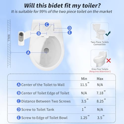 Image of SAMODRA Non-Electric Bidet Attachment for Toilet - Self-Cleaning Dual Nozzle (Frontal & Rear Wash), Adjustable Water Pressure, Fits Most Toilets, Easy Installation (Pebble Gray)