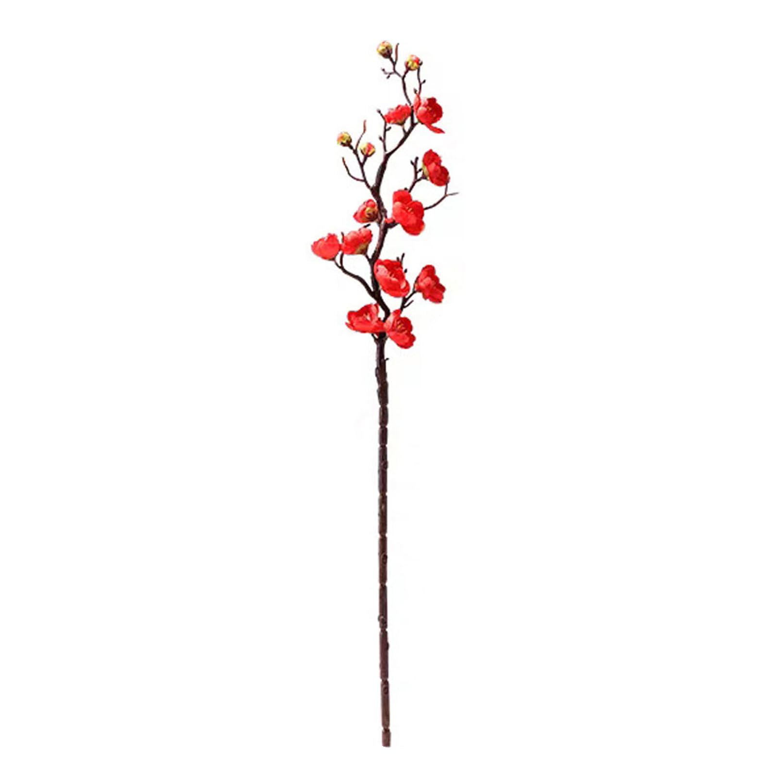 Hsioluted Plum Blossom Bouquet Branch Silk Flower Artificial Flowers for Wedding Home Party Hotel Yard Decoration Artificial Plum Blossom Flowers