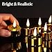 Eywamage Gold Christmas LED Tealights with Remote Batteries, Flickering Flameless Tea Lights Votive Candles Set of 12