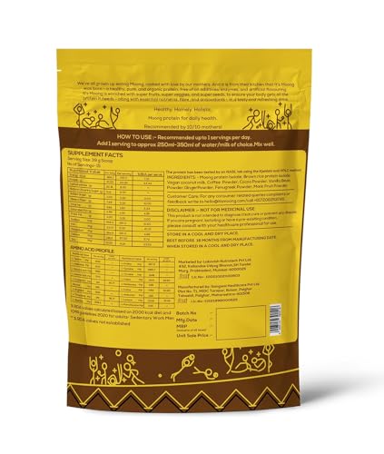 Image of It's Moong Mung Bean & Brown Rice Isolate Plant Protein Powder for Men & Women | 24gms per serve 4.7gms BCAA| African Cocoa Latte | 500gms | Sprouted Plant based protein | Plant Protein