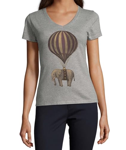 T-shirt éléphant triste en coton gris idéal pour le week-end
