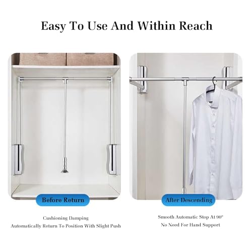 Rail de penderie relevable pour aménager un dressing en hauteur