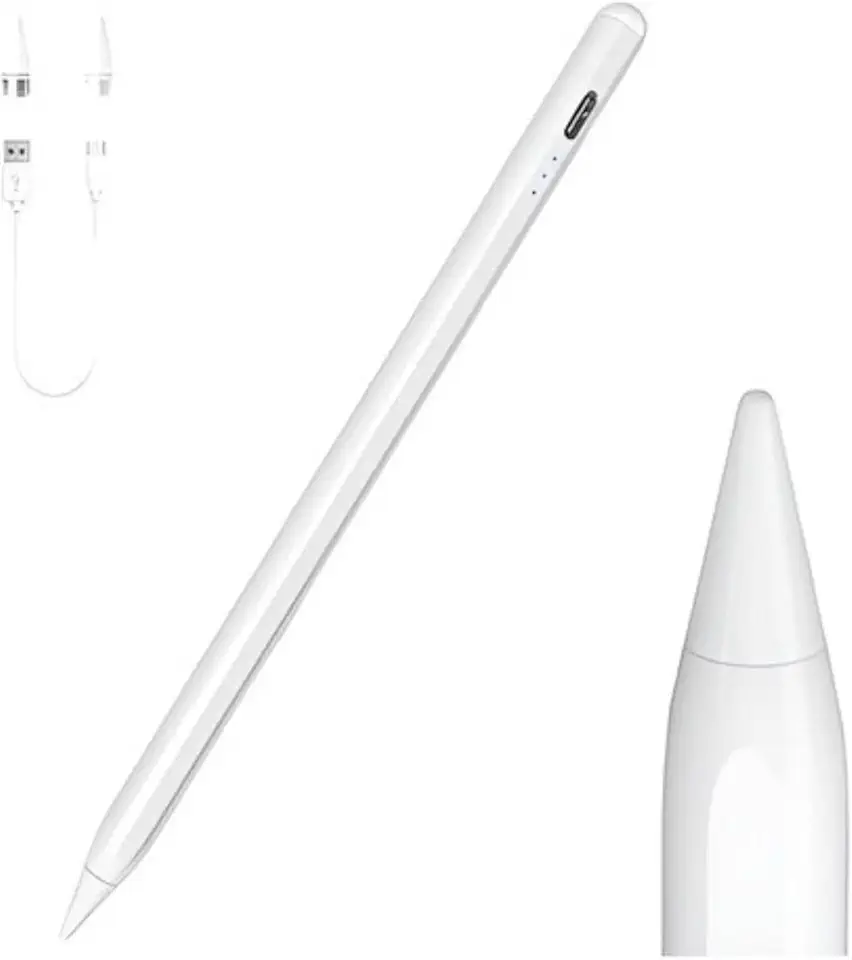 Caneta Touch Screen Ponta Fina Stylus Branco para Celular e Tablet | Alta Precisão para Desenho e Escrita | Compatível com iOS e Android