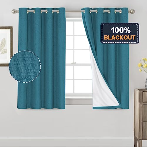 Image of PrinceDeco 100% Blackout Curtains for Bedroom 2 Panels Set Thermal Insulated Full Light Blocking Drapes Window Curtain Panels Grommet Black Out Cute Curtains for Nursery,52 inch W x 54 inch L, Blue Sapphire