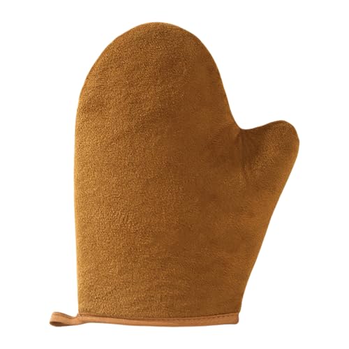 FLlOCKED Guante de bronceado | Guante autobronceador con flocado | Guante aplicador cosmético impermeable | Guantes bronceadores | Aplicación uniforme de bronceado sin sol para lociones, aceites y