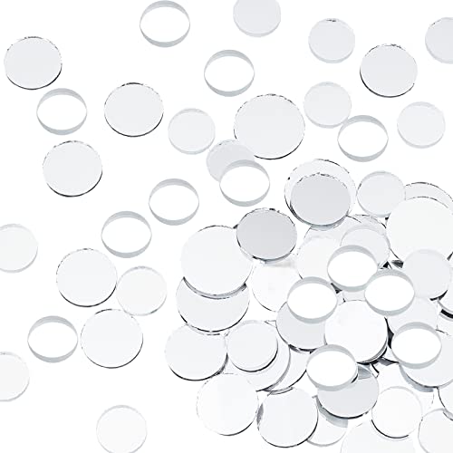 Pandahall 120Pcs Round Mirror Glass Mosaic Tiles Small Mirror Round Craft Mirror Tiles For Home Decoration Crafts Jewelry Making Arts & Crafts Projects, 4 Sizes #TOP12