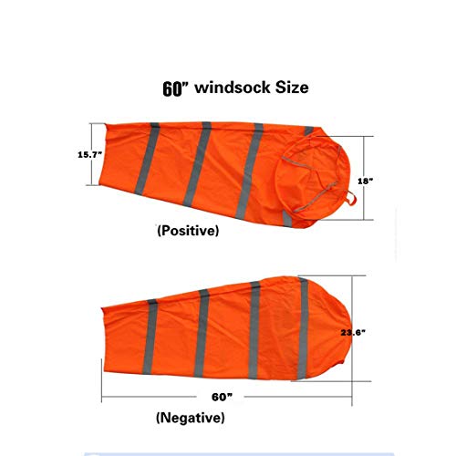 Originalidad 60 Inches Airport Windsock Rip-Stop Outdoor Rainbow Wind Measurement Sock Bag with Reflective Belt - Thumbnail 2