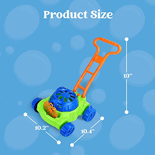 Sloosh Bubble Lawn Mower Machine For Kids，Automatic Bubble Mower With Bubble Solutions, Push Toys For Toddler, Baby Activity Walker For Outdoor, Bubble Maker For Summer Party Birthday Gift #TOP5