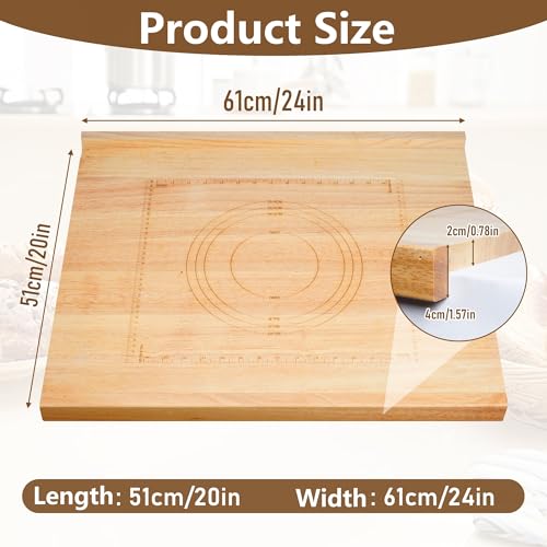 Tabla de amasar de madera reversible 24 x 20 pulg miniatura 2