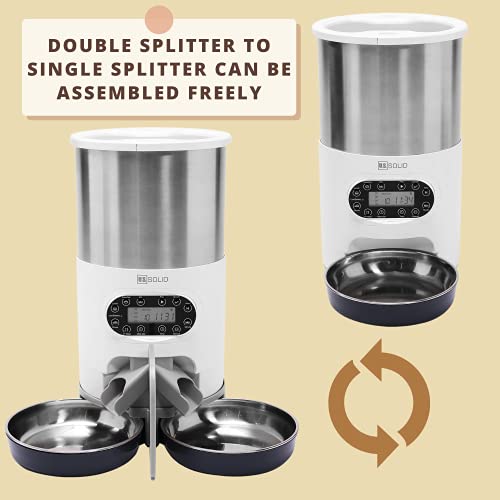 Futterautomat Katze Edelstahl-Futterspender Katze Futterspender, Sprachaufzeichnung, Akku und Plug-in-Power von U.S. Solid - Image 6