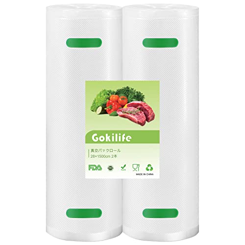 Gokilife �^��p�b�N���[�� �^��p�b�N�� - 28*1500cm 2�{�Z�b�g BPA�t���[ PA�{PE���S�f�� �t�[�h�V�[���[ �^��p�b�N�@��p���[�� �ւ����[�� �^�󃍁[�� �G���{�X���H �E�C ���� �^��r�j�[����p�R�ۑ� �N�x������ �H�i�ۑ� 