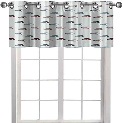 Cenefa de cocina con diferentes colores para coches con pantalla retro, ingeniería americana antigua, 50 pulgadas de ancho x 18 pulgadas de largo cenefas para sala de estar, azul, marrón y burdeos Cover