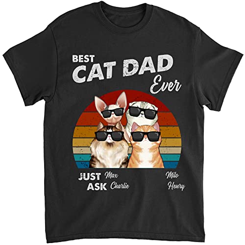 Gossby Personalized Cat Dad Shirt 4 Cats - Best Ever Retro
