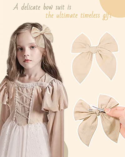 Doboi 20Pcs Fable Bows 4.5 Inch Hair Bows Clips Baby Girls Hair Clips Cotton Linen Bows For Girls Solid Color Hair Accessories For Baby Toddlers Kids #TOP1