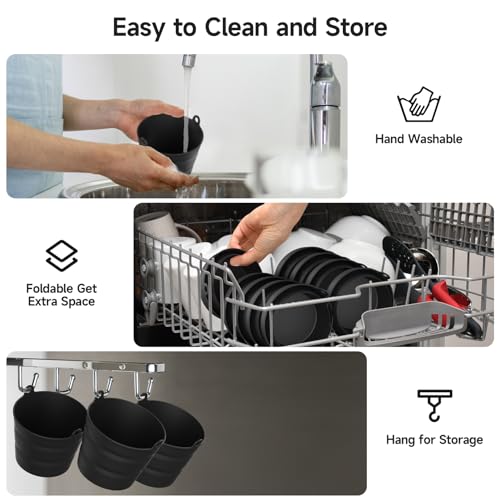 ClosatMeaster 2 Pack Grease Bucket Liner Compatible with Traeger Pro Series 22/34/575/780, Ironwood 650/885, Pit Boss, Silicone Reusable Drip Tray Liner, Pellet Smoker Traeger Grill Accessories-Black