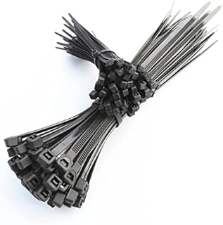 Zip Cable Ties (100 Pack), 200mm*2.5mm - Heavy Duty Black Self-Locking Premium Nylon Cable Wire Ties for Indoor and Outdoor