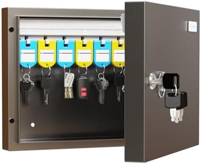 DiDiHere 16 Key Lock Box with Lock, Security Wall Mounted Key Cabinet ...