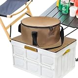 IMPERMEABLE Y DURADERO: El organizador de almacenamiento para acampar está hecho de tela Oxford encriptada 600D y es duradero y resistente a la suciedad, impermeable, resistente al desgaste y duradero.