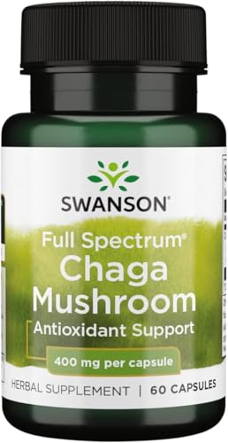 Swanson Full Spectrum Chaga Mushroom Antioxidant Immune Support 400 Milligrams 60 Capsules