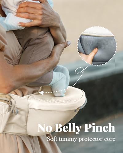 MOMTORY Baby Carrier, Baby Holder Carrier Newborn to Toddler - Ergonomic, Cozy and Breathable Baby Carrier with Hip seat for 7-50lbs