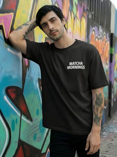 Image of TOXA Men's Pure Cotton Oversized Fit Tshirt | Oversized Baggy Fit Tee with Drop Shoulder | Cool and Stylish Graphic Printed Design Half Sleeve T-Shirt (Available Sizes: S to 2XL)