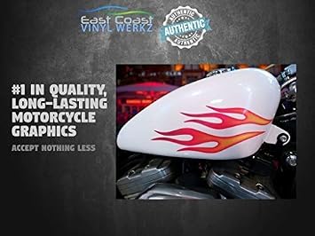 - East Coast Vinyl Werkz - Old School Gold - Fuel Tank Decals 2pc Set for Harley Davidson Sportster 883 1200 Iron nightster 48