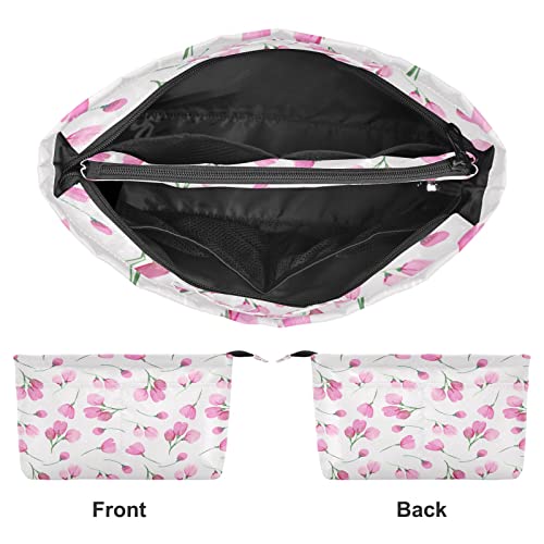 Pink Watercolor Floral Purse Bag Organizer Insert With Zipper Bag, Handbag Insert Organizers Bag For Women, Tote Organizer, 3 Sizes #TOP1