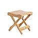 Produktbild QSHG Sonnenliege Bambus Klappstuhl im Freien Picknick Hocker (Color : Yellow, Size : 29 * 31.5cm)