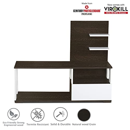 Image of DELITE KOM Elsa Engineered Wood TV Entertainment Unit (Finish Color - Flowery Wenge White, Knock Down) (39x120x100)