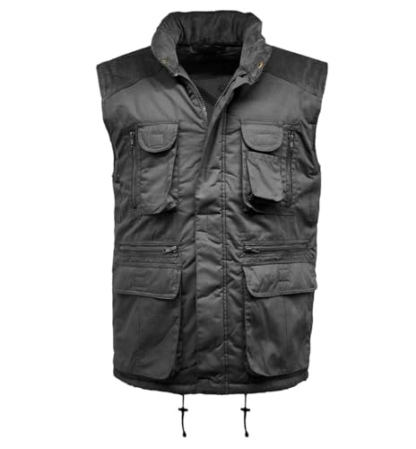 FAIRY TRENDZ Adults Full Zip Multi Pockets Padded Designer Gilet Mens Showerproof Work Body Warmer Cord Jacket